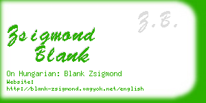 zsigmond blank business card